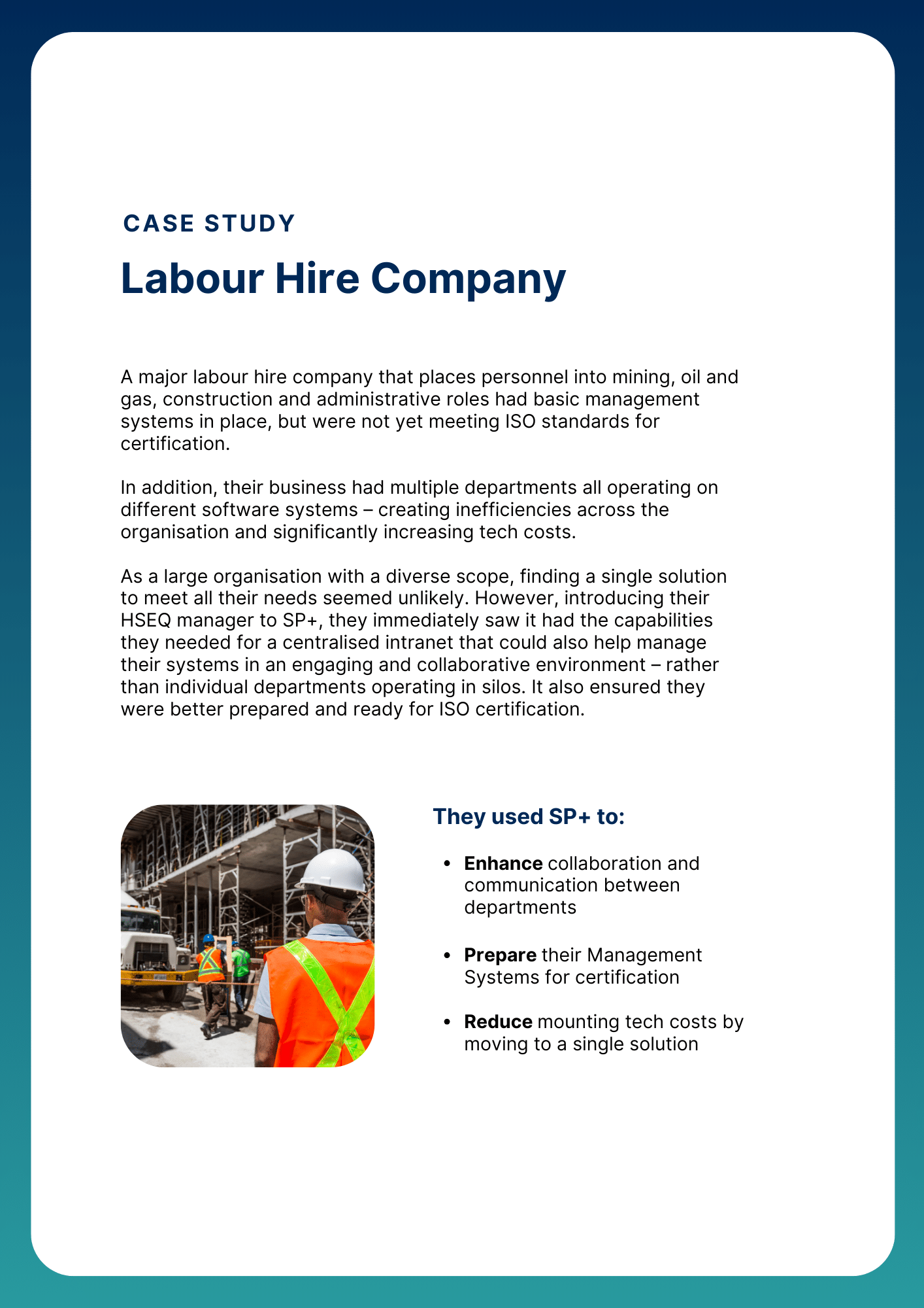 A case study with a major labour-hire company tells how they used Southpac Plus to enhance collaboration between departments.