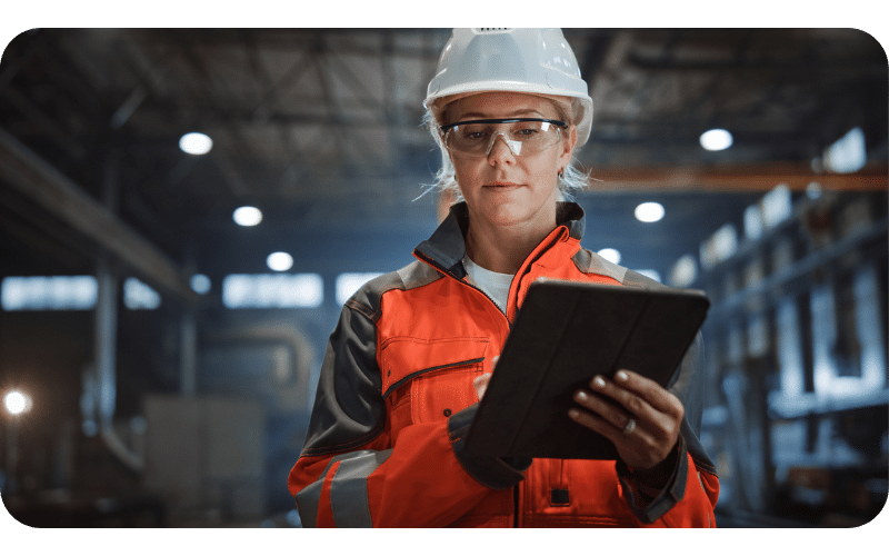 A female construction manager is empowered by Southpac's new software solution, Southpac Plus, a smarter way to manage business systems.